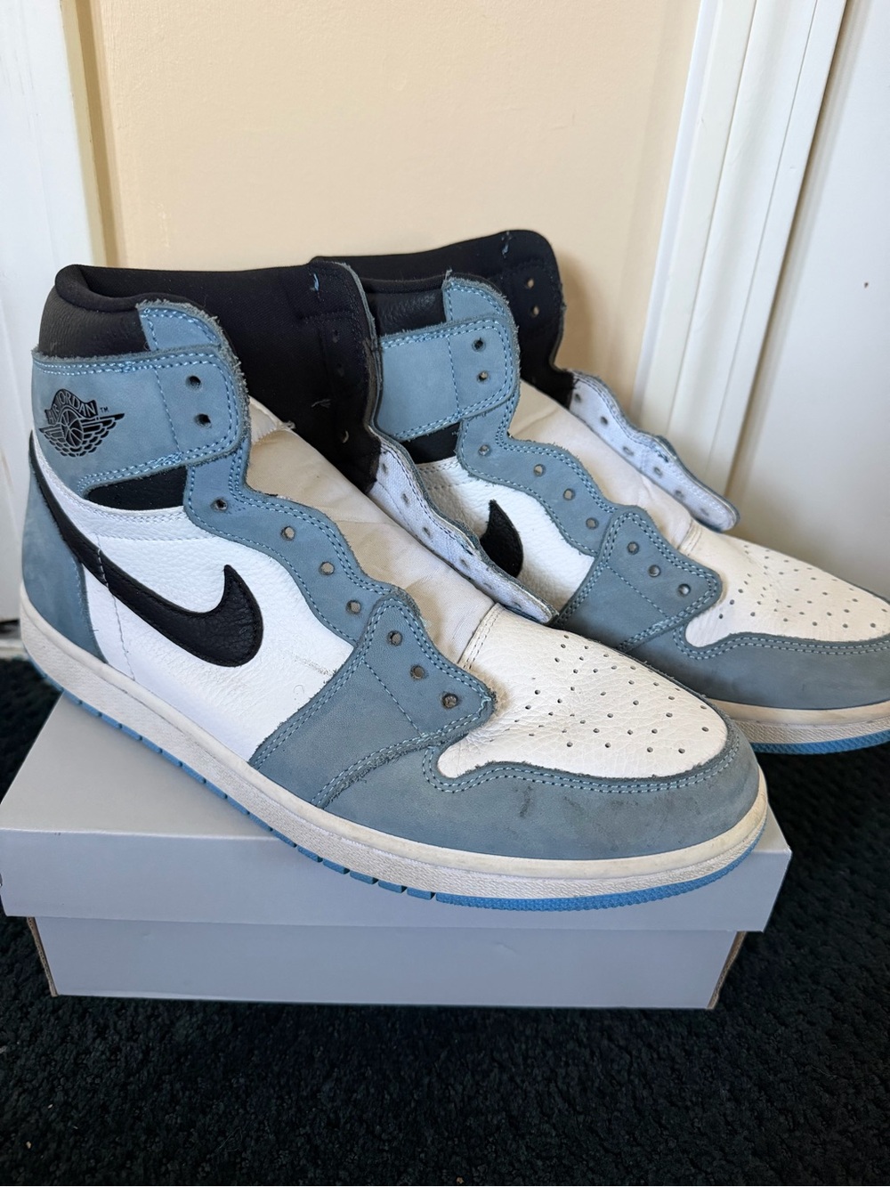 Jordan Air 1 High - Retro White / Light Blue / Black